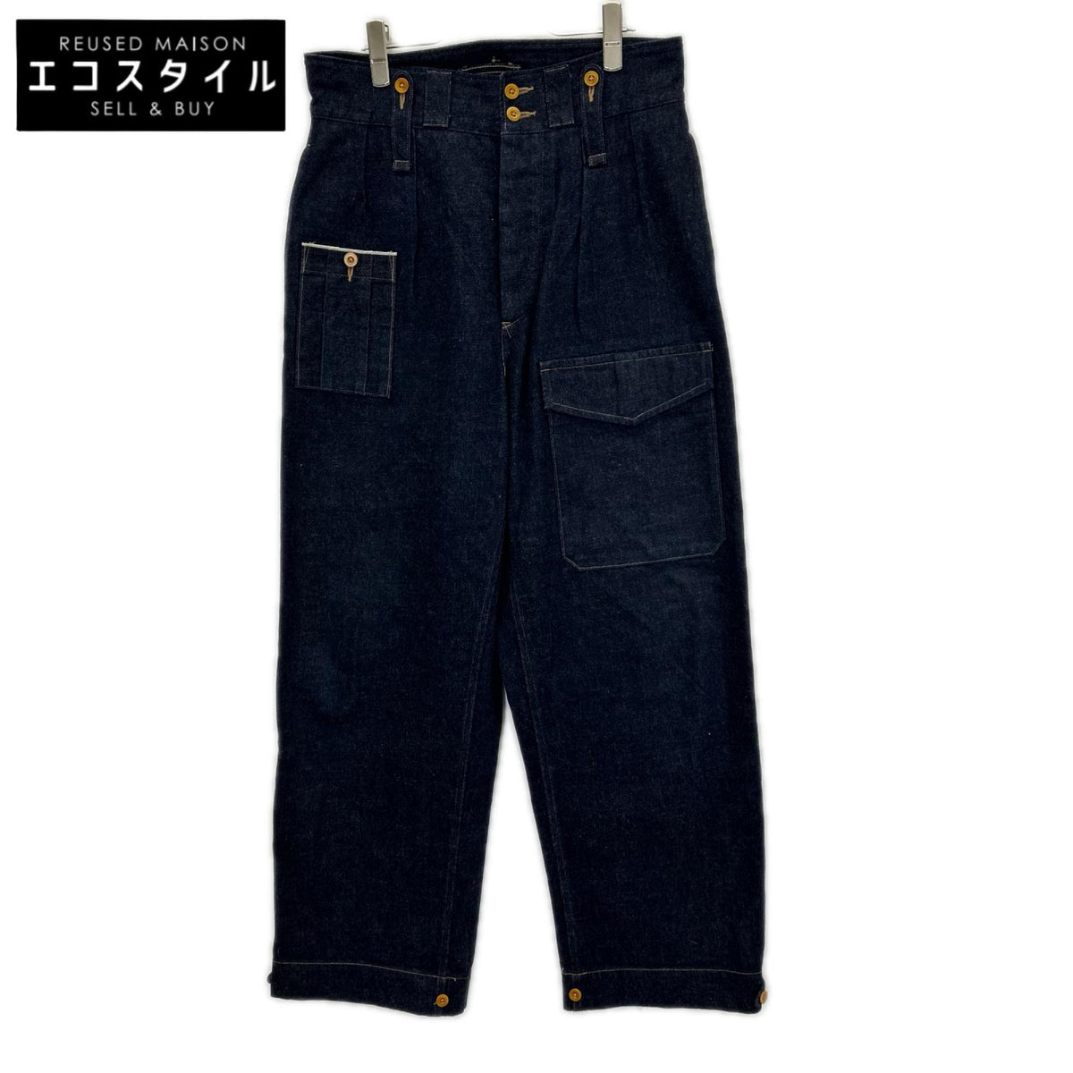 NIGEL CABOURN ナイジェルケーボン 8047-00-50030 インディゴ バトルドレス ルーズシルエット デニムパンツ ボトムス