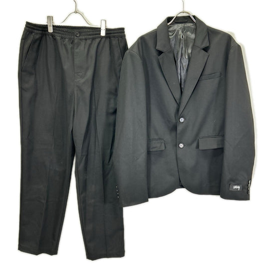 stussy ステューシー 115607 ブラック シングルテーラードジャケット テーパードパンツ セットアップ スーツ セットアップ