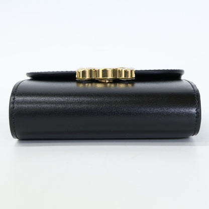 CELINE セリーヌ 【新品同様】スモール フラップウォレット トリオンフ / シャイニーカーフスキン 二つ折り財布（小銭入れあり）