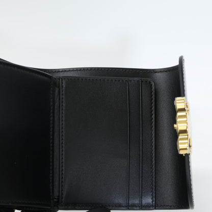 CELINE セリーヌ 【新品同様】スモール フラップウォレット トリオンフ / シャイニーカーフスキン 二つ折り財布（小銭入れあり）
