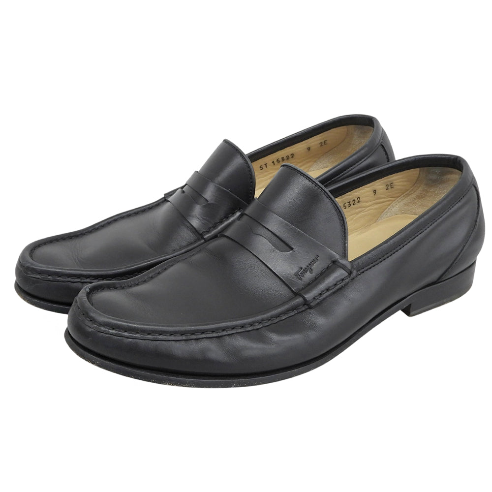 SalvatoreFerragamo サルバトーレフェラガモ コインローファー シューズ メンズ ブラック 9EE シューズ