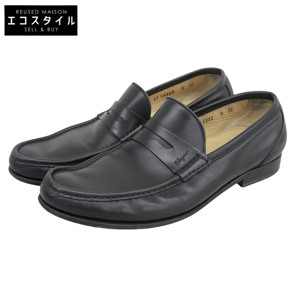 SalvatoreFerragamo サルバトーレフェラガモ コインローファー シューズ メンズ ブラック 9EE シューズ