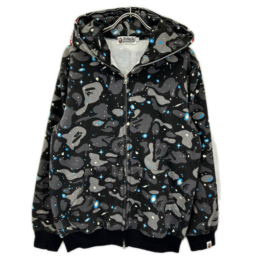 A BATHING APE アベイシングエイプ 90s グレー 初期 スペースカモ シャーク フルジップパーカー トップス