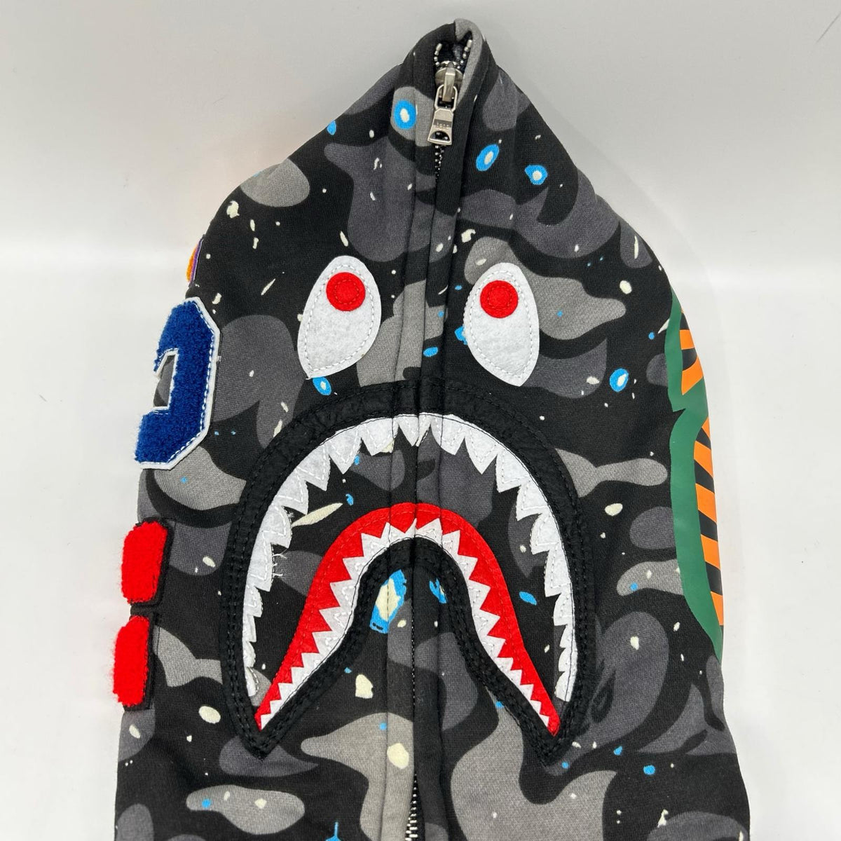 A BATHING APE アベイシングエイプ 90s グレー 初期 スペースカモ シャーク フルジップパーカー トップス