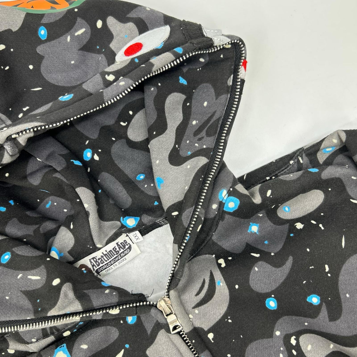A BATHING APE アベイシングエイプ 90s グレー 初期 スペースカモ シャーク フルジップパーカー トップス