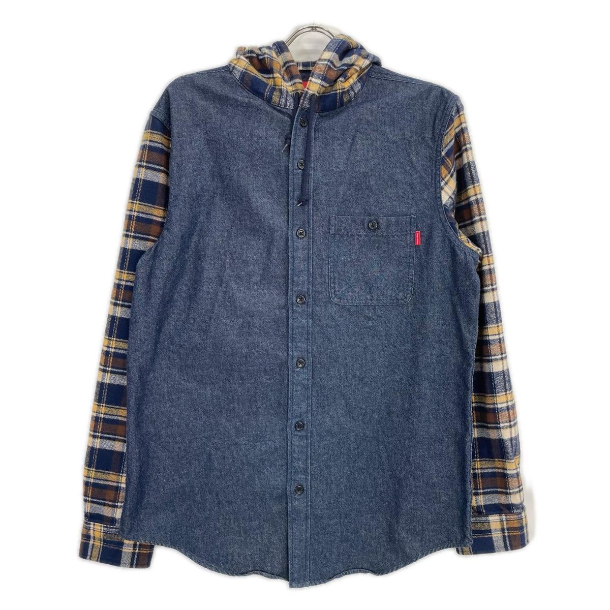 Supreme シュプリーム 13AW デニム×ネルシャツ 切り替え Hooded Plaid Denim Shirts トップス