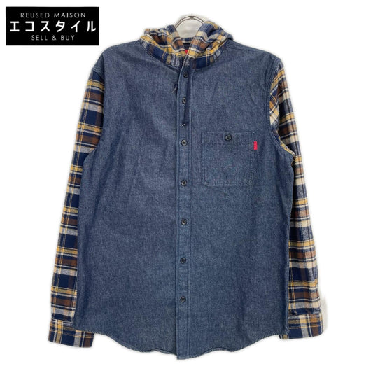 Supreme シュプリーム 13AW デニム×ネルシャツ 切り替え Hooded Plaid Denim Shirts トップス