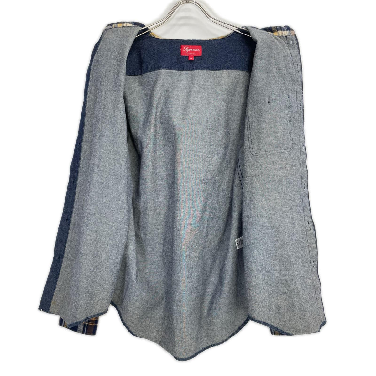 Supreme シュプリーム 13AW デニム×ネルシャツ 切り替え Hooded Plaid Denim Shirts トップス