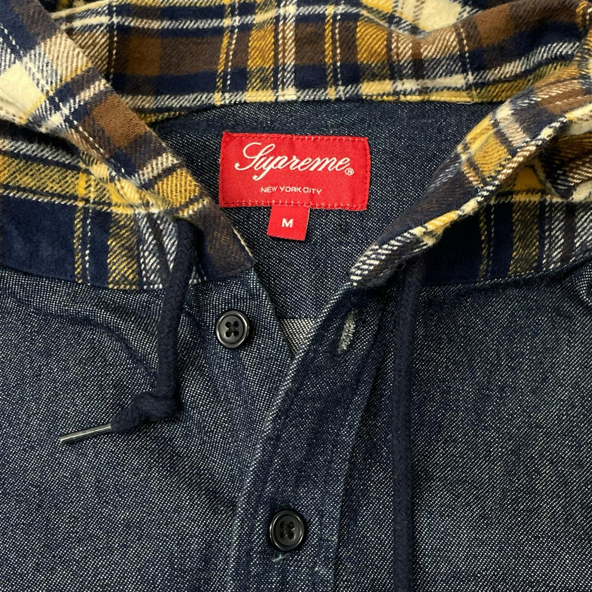 Supreme シュプリーム 13AW デニム×ネルシャツ 切り替え Hooded Plaid Denim Shirts トップス