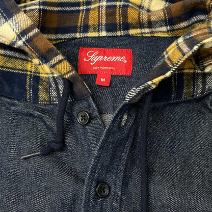 Supreme シュプリーム 13AW デニム×ネルシャツ 切り替え Hooded Plaid Denim Shirts トップス