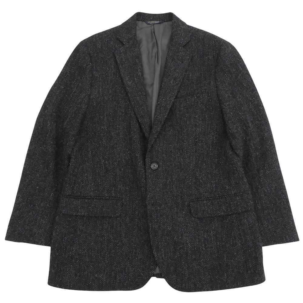 BrooksBrothers ブルックスブラザーズ ヘリンボーン ハリスツイード ウール 1818シリーズ テーラードジャケット メンズ 黒 グレー 40 ジャケット