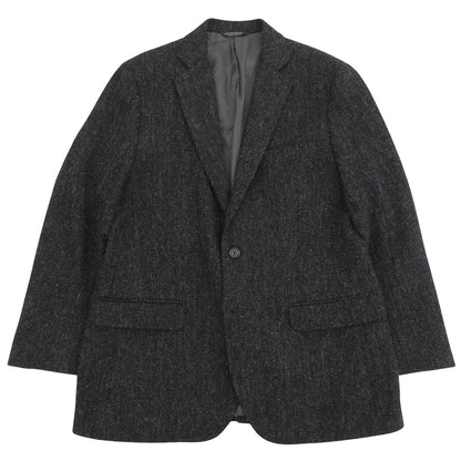 BrooksBrothers ブルックスブラザーズ ヘリンボーン ハリスツイード ウール 1818シリーズ テーラードジャケット メンズ 黒 グレー 40 ジャケット
