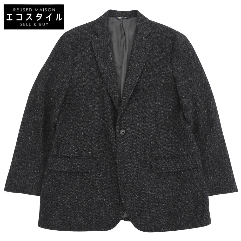 BrooksBrothers ブルックスブラザーズ ヘリンボーン ハリスツイード ウール 1818シリーズ テーラードジャケット メンズ 黒 グレー 40 ジャケット