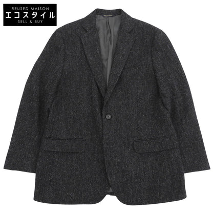 BrooksBrothers ブルックスブラザーズ ヘリンボーン ハリスツイード ウール 1818シリーズ テーラードジャケット メンズ 黒 グレー 40 ジャケット