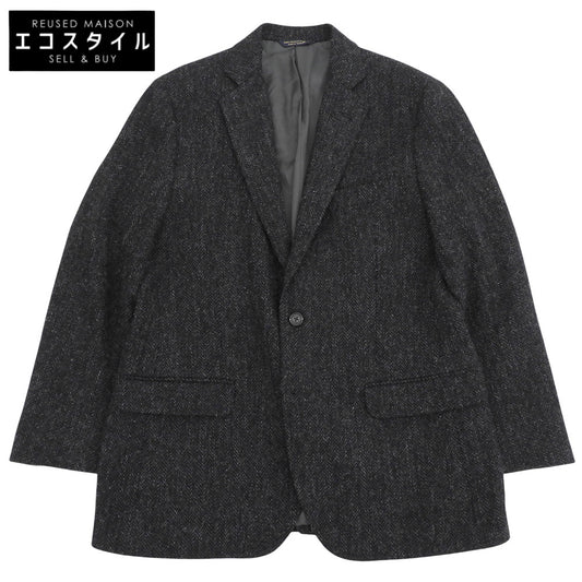 BrooksBrothers ブルックスブラザーズ ヘリンボーン ハリスツイード ウール 1818シリーズ テーラードジャケット メンズ 黒 グレー 40 ジャケット