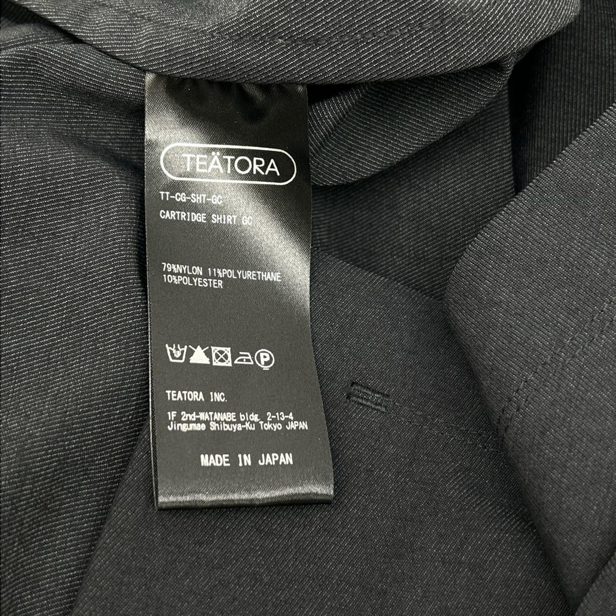 TEATORA テアトラ 25AW TT-CG-SHT-GC ブラック(シャドー) GHOST CODEシリーズ CARTRIDGE SHIRT トップス