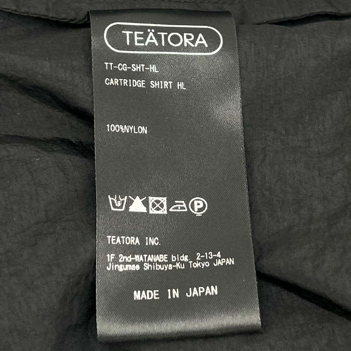 TEATORA テアトラ TT-CG-SHT-HL ブラック CARTRIDGE SHIRT HL トップス