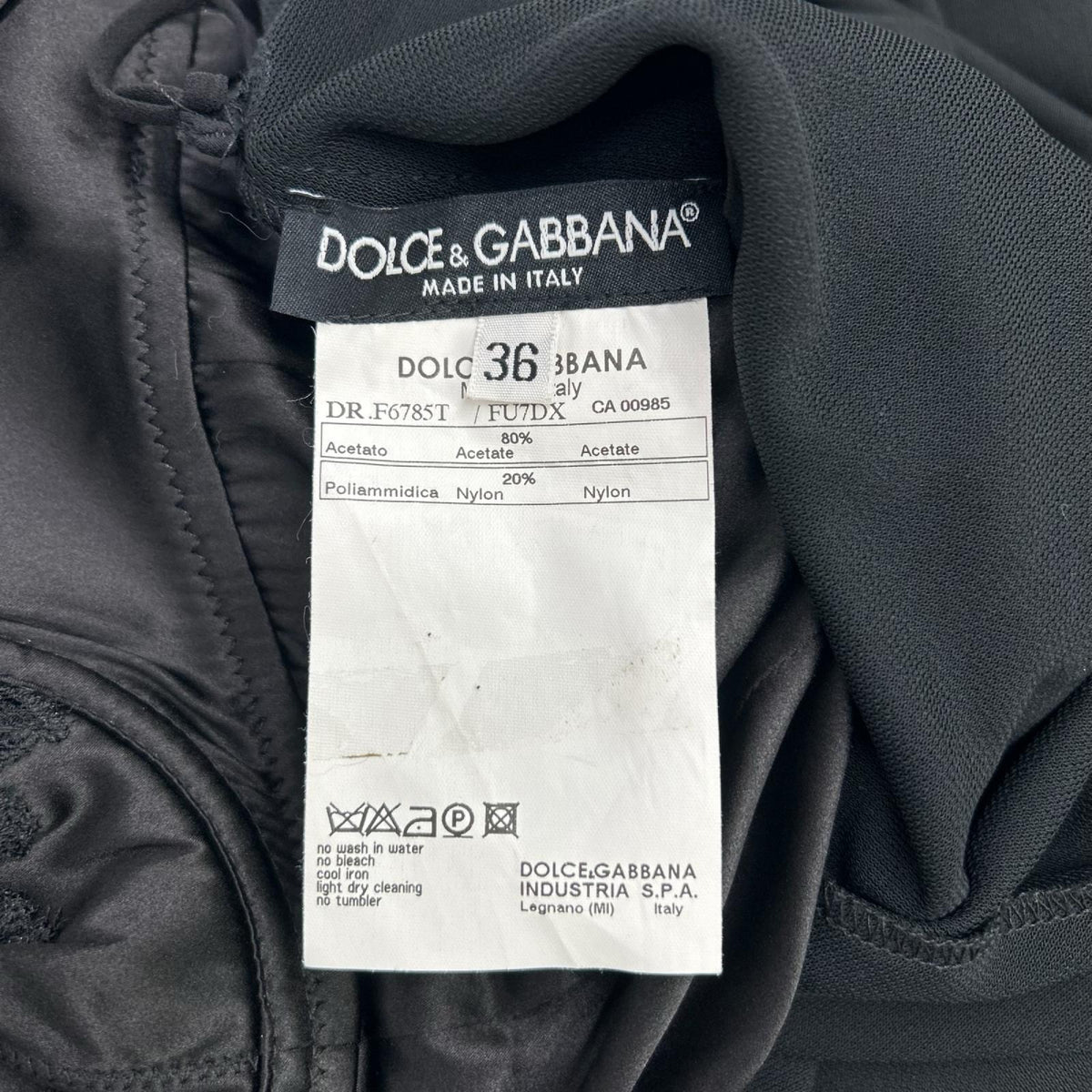 DOLCE&GABBANA ドルチェアンドガッバーナ F6785T ブラック コルセットベルト ドレスワンピース ワンピース