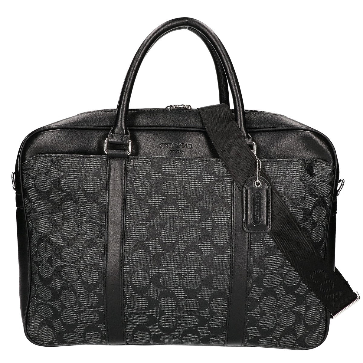 COACH コーチ シグネチャー PVC/レザー 2WAY ブリーフケース ビジネスバッグ ブリーフケース