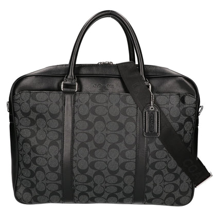 COACH コーチ シグネチャー PVC/レザー 2WAY ブリーフケース ビジネスバッグ ブリーフケース