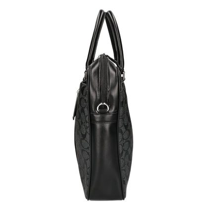 COACH コーチ シグネチャー PVC/レザー 2WAY ブリーフケース ビジネスバッグ ブリーフケース