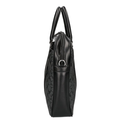 COACH コーチ シグネチャー PVC/レザー 2WAY ブリーフケース ビジネスバッグ ブリーフケース