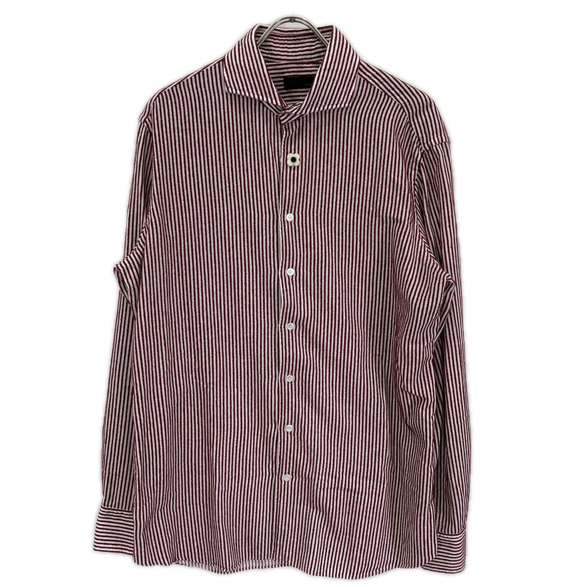 LARDINI ラルディーニ IEW22FP1 レッド×ホワイト コットン ストライプ オーバーサイズシャツ トップス