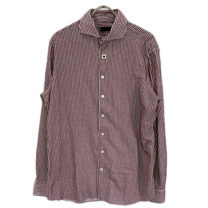 LARDINI ラルディーニ IEW22FP1 レッド×ホワイト コットン ストライプ オーバーサイズシャツ トップス