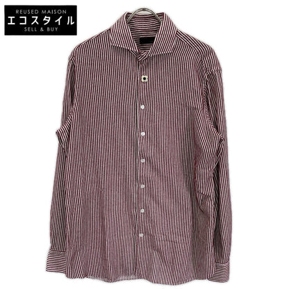 LARDINI ラルディーニ IEW22FP1 レッド×ホワイト コットン ストライプ オーバーサイズシャツ トップス
