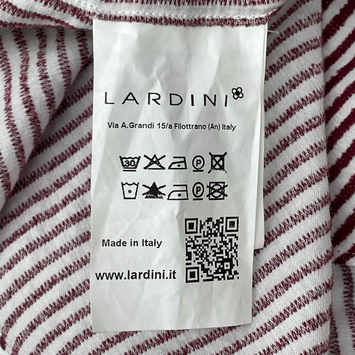LARDINI ラルディーニ IEW22FP1 レッド×ホワイト コットン ストライプ オーバーサイズシャツ トップス