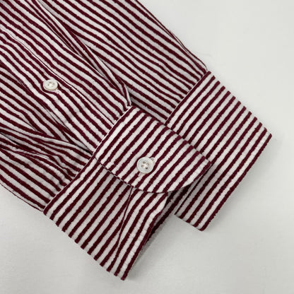 LARDINI ラルディーニ IEW22FP1 レッド×ホワイト コットン ストライプ オーバーサイズシャツ トップス