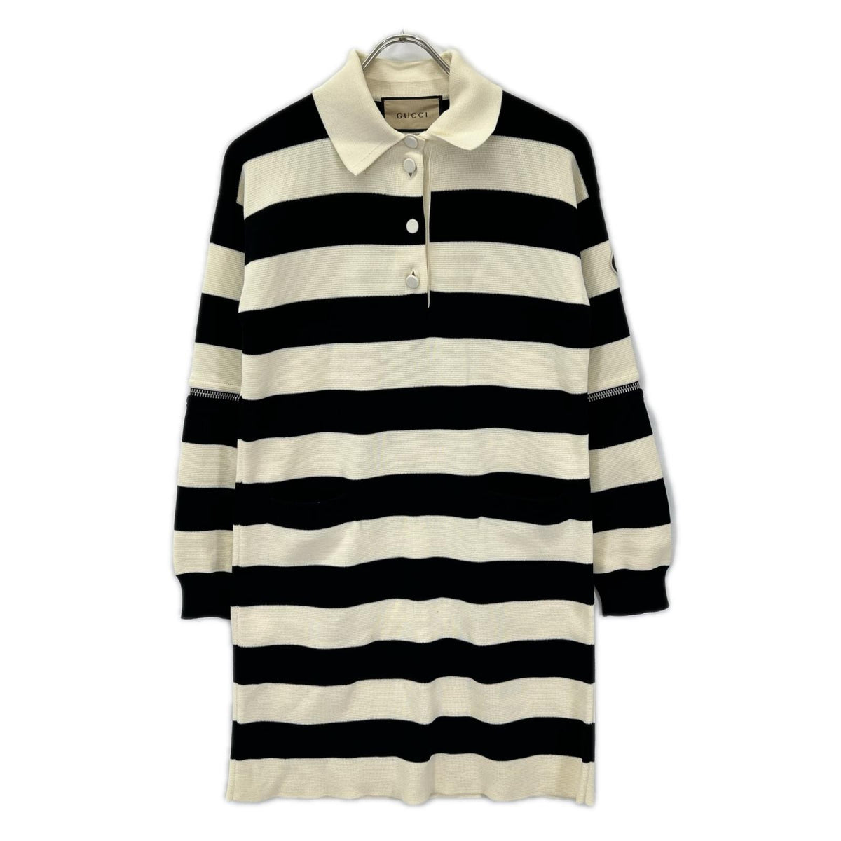 GUCCI グッチ 731592 ブラック×ホワイト ボーダー 2WAY ワンピース ワンピース