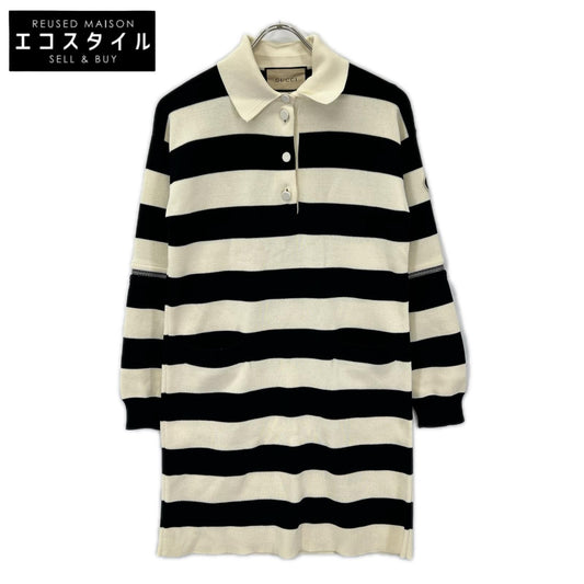 GUCCI グッチ 731592 ブラック×ホワイト ボーダー 2WAY ワンピース ワンピース