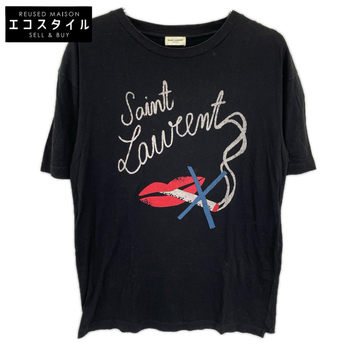 SAINT LAURENT PARIS サンローランパリ 482676 17年製 ノースモーキング リップ Tシャツ トップス