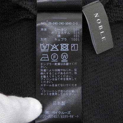 NOBLE ノーブル ニットライク ジョーゼット オープンショルダー ワンピース 洗える レディース ブラック 36 ワンピース