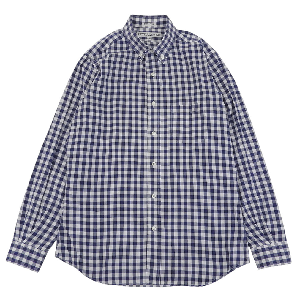 SUN HOUSE サンハウス 美品 INDIVIDUALIZED SHIRTS チェック柄 ボタンダウンシャツ トップス メンズ ブルー×ホワイト 15・32 トップス