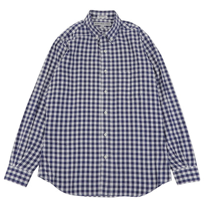 SUN HOUSE サンハウス 美品 INDIVIDUALIZED SHIRTS チェック柄 ボタンダウンシャツ トップス メンズ ブルー×ホワイト 15・32 トップス