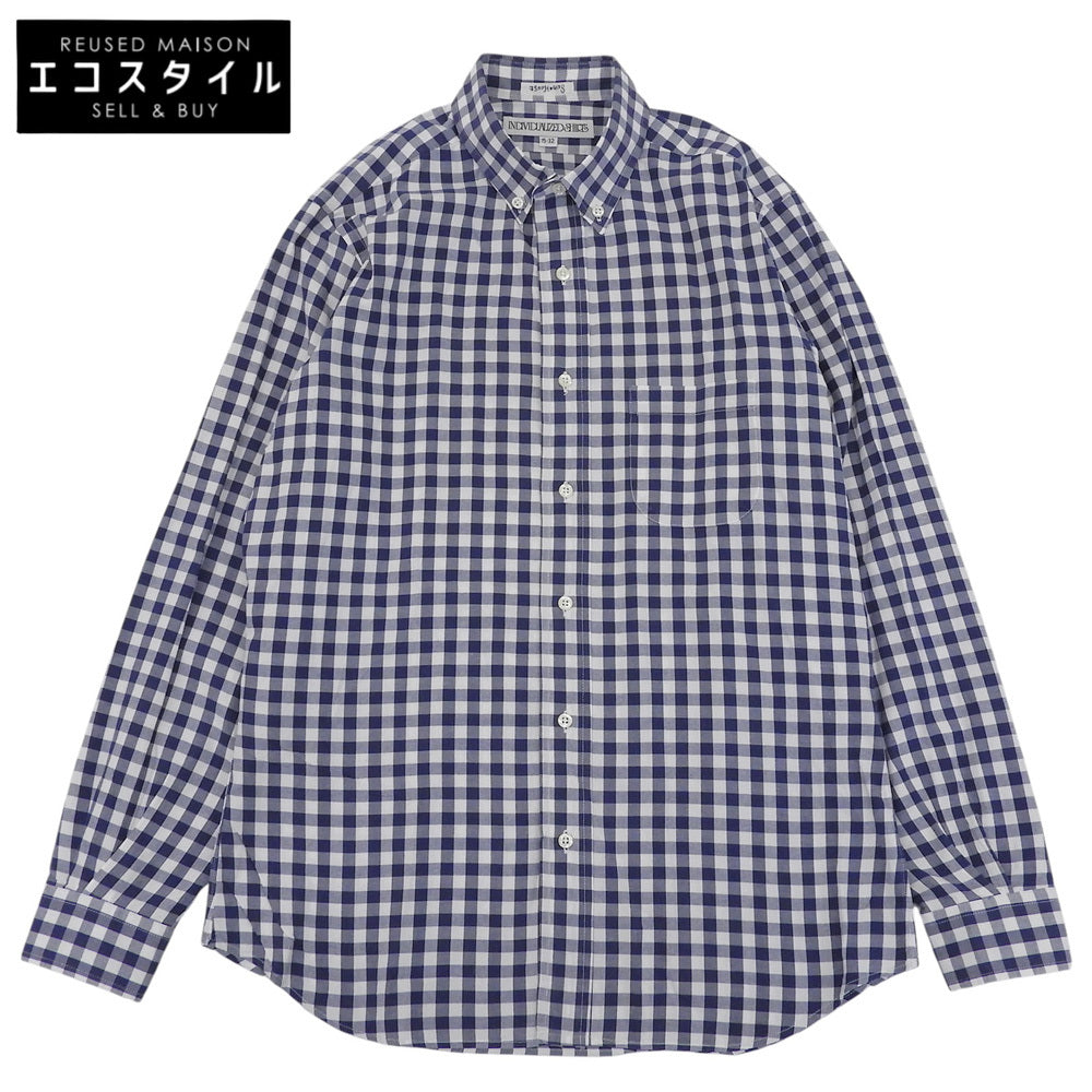 SUN HOUSE サンハウス 美品 INDIVIDUALIZED SHIRTS チェック柄 ボタンダウンシャツ トップス メンズ ブルー×ホワイト 15・32 トップス