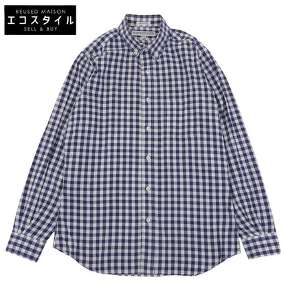 SUN HOUSE サンハウス 美品 INDIVIDUALIZED SHIRTS チェック柄 ボタンダウンシャツ トップス メンズ ブルー×ホワイト 15・32 トップス