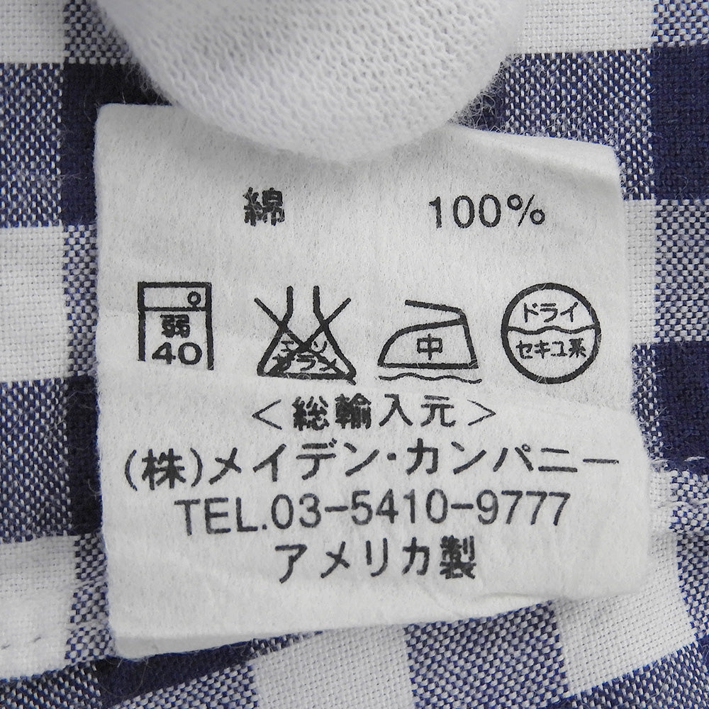 SUN HOUSE サンハウス 美品 INDIVIDUALIZED SHIRTS チェック柄 ボタンダウンシャツ トップス メンズ ブルー×ホワイト 15・32 トップス