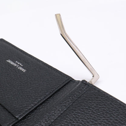 YvesSaintLaurent イヴサンローラン マネークリップ付 レザー 二つ折り財布 二つ折り財布（小銭入れなし）