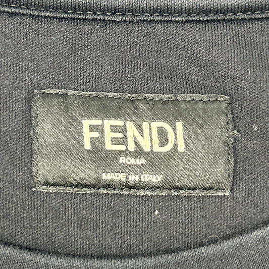 FENDI フェンディ 22年 FY1129AL28 ブラック エンボスロゴ ハーフスリーブコットンジャージーTシャツ トップス