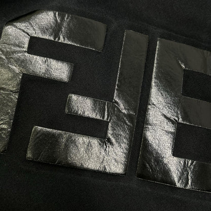 FENDI フェンディ 22年 FY1129AL28 ブラック エンボスロゴ ハーフスリーブコットンジャージーTシャツ トップス