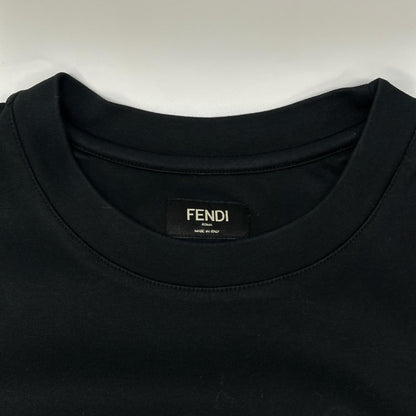 FENDI フェンディ 22年 FY1129AL28 ブラック エンボスロゴ ハーフスリーブコットンジャージーTシャツ トップス