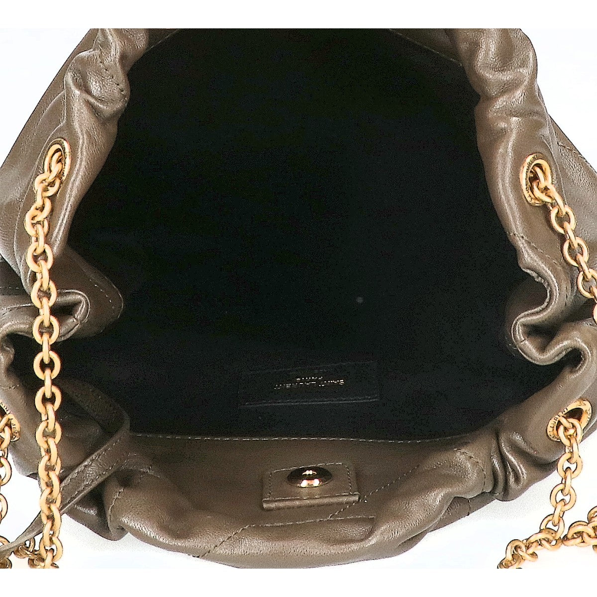 SAINT LAURENT PARIS サンローランパリ 新品同様 781666 JAMIE 4.3 ジェイミー ラムスキン ドローストリング チェーン ショルダーバッグ