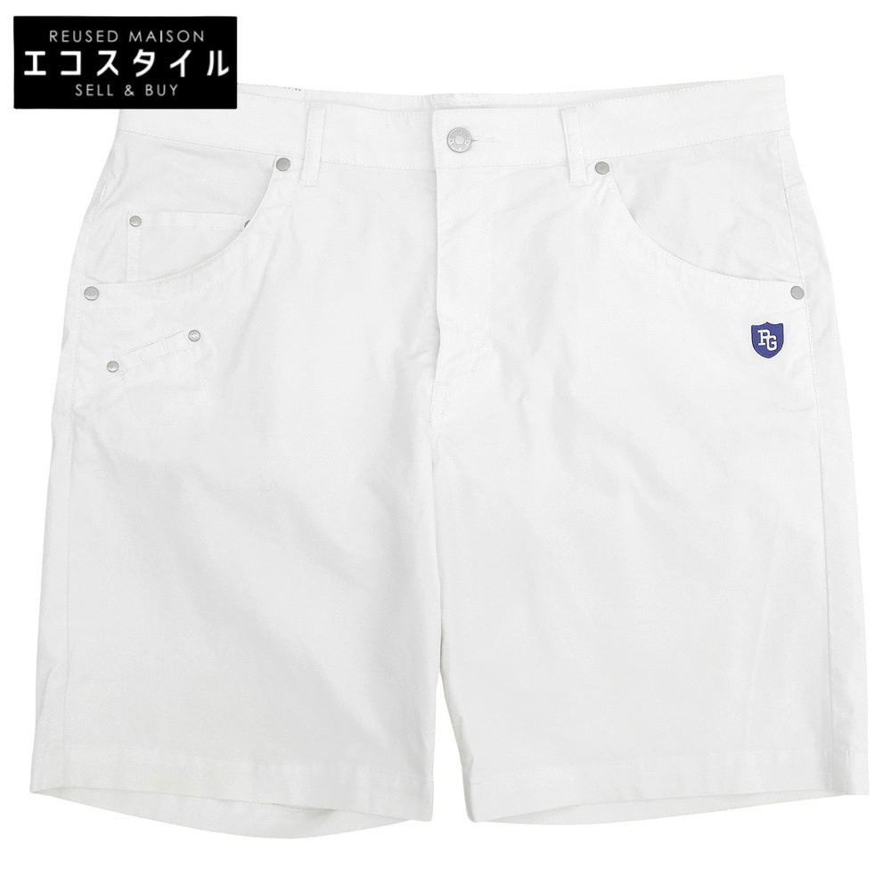 PEARLY GATES パーリーゲイツ ロゴパッチ バックプリント ストレッチ ハーフパンツ ボトムス メンズ ホワイト 7 053-9232701 ボトムス