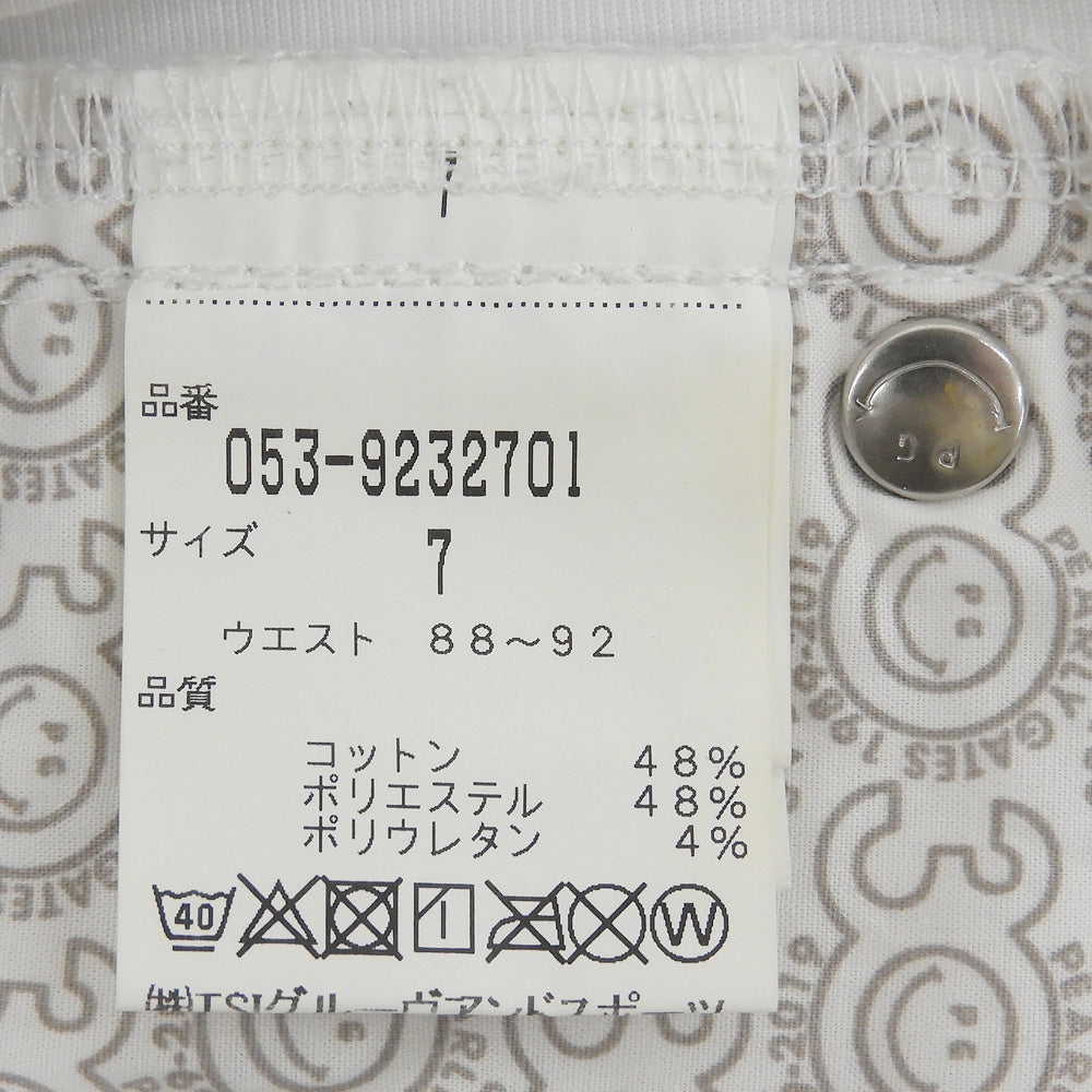 PEARLY GATES パーリーゲイツ ロゴパッチ バックプリント ストレッチ ハーフパンツ ボトムス メンズ ホワイト 7 053-9232701 ボトムス