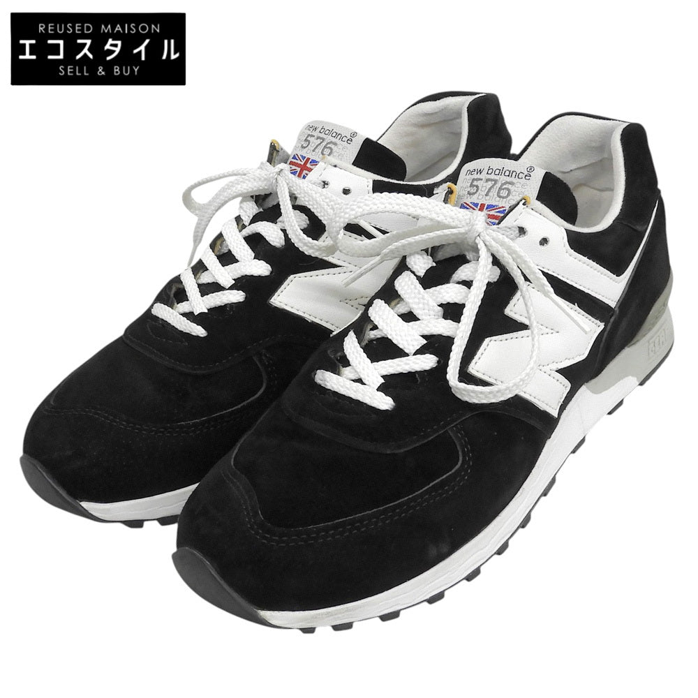 NEW BALANCE ニューバランス 美品 英国製 スエード スニーカー シューズ メンズ ブラック 26.0cm M576KGS シューズ