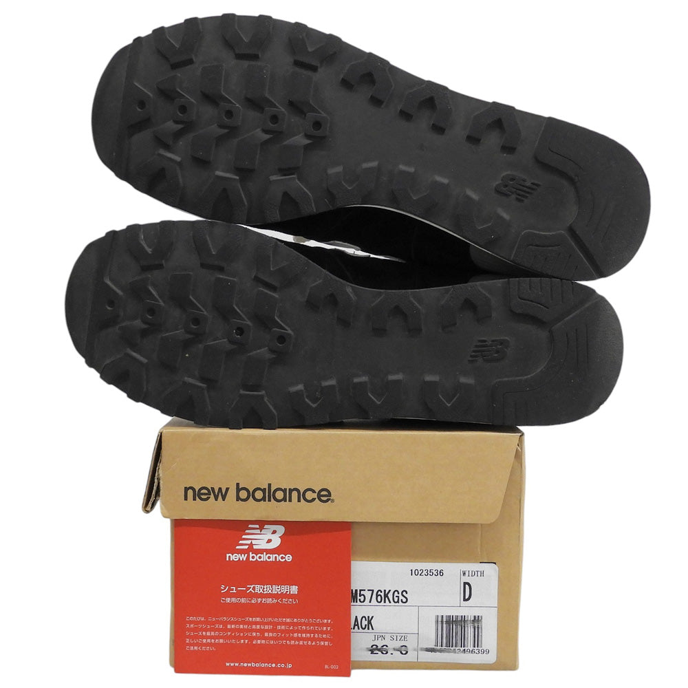 NEW BALANCE ニューバランス 美品 英国製 スエード スニーカー シューズ メンズ ブラック 26.0cm M576KGS シューズ