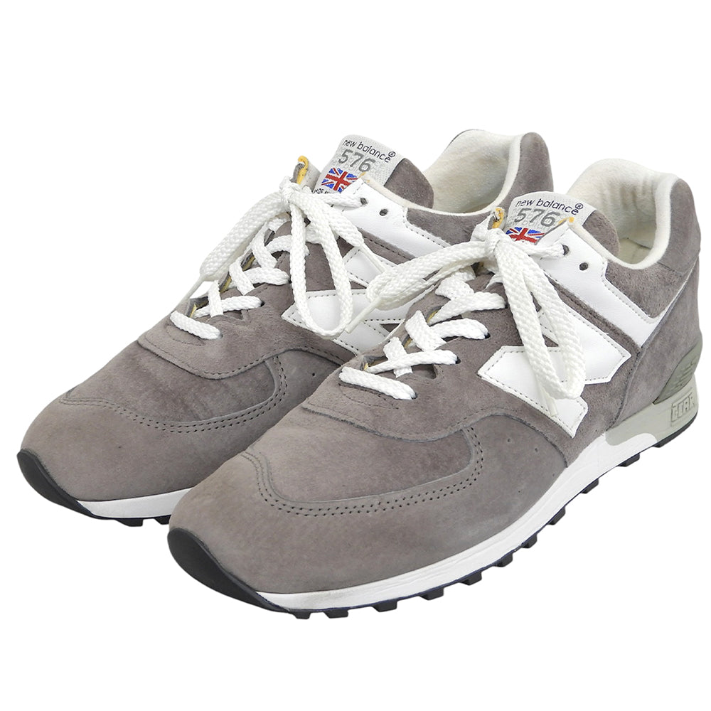 NEW BALANCE ニューバランス 美品 英国製 スエード スニーカー シューズ メンズ グレー 26.0cm M576GRS シューズ